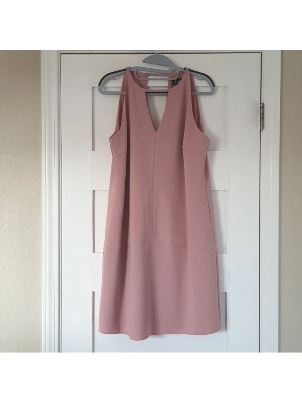 Sam Edelman Keyhole Straight Shift Dress Womens 10 Petal Pink Sleeveless VNeck